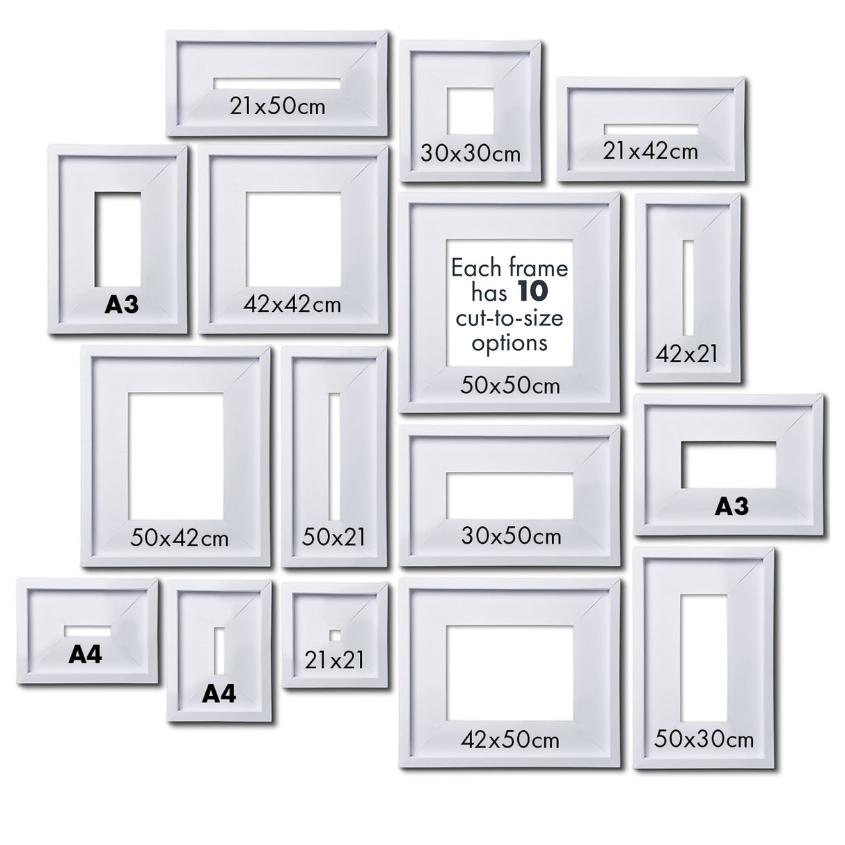 MEDIUM Pop-up Picture Frame Multipack | 21cm-50cm
